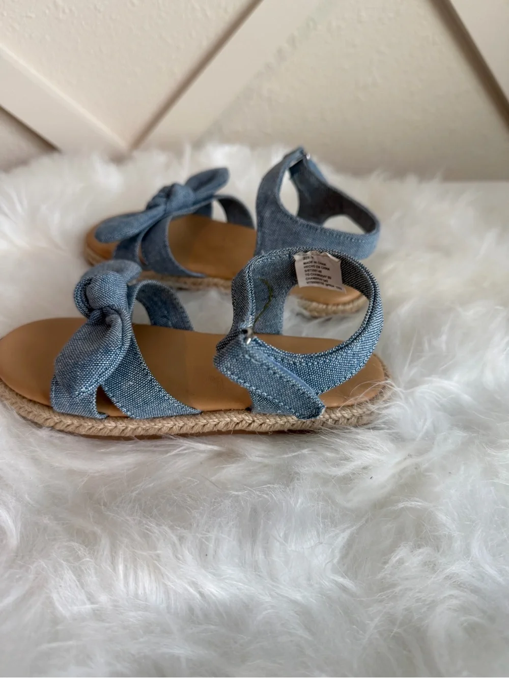 GAP Girls Light Blue Denim Knot-Front Sandals